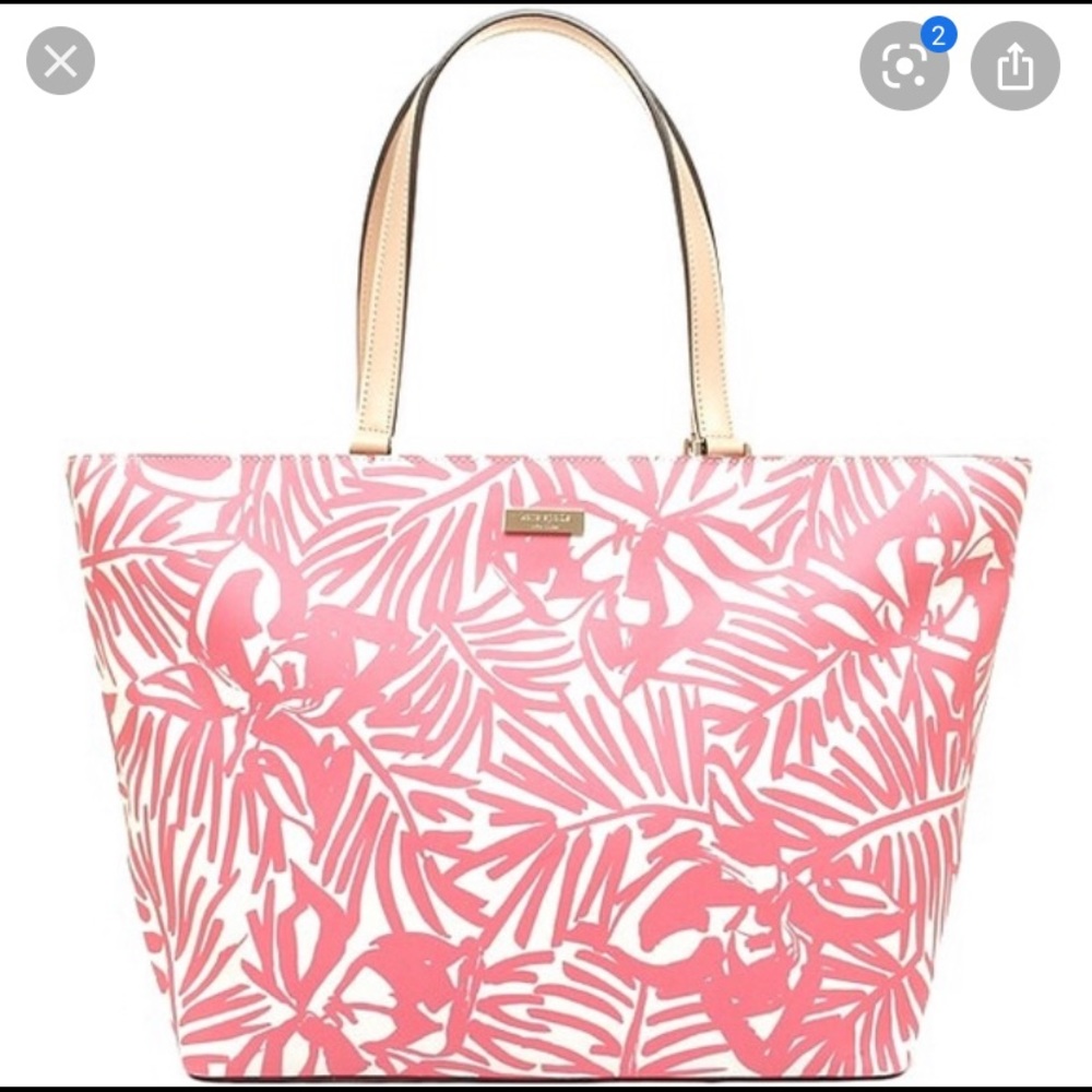 Kate Spade Palm Grant Street Jules Coral Tote